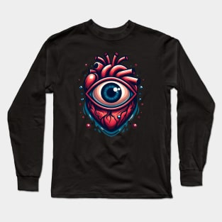 Love Heart With Eyes Long Sleeve T-Shirt